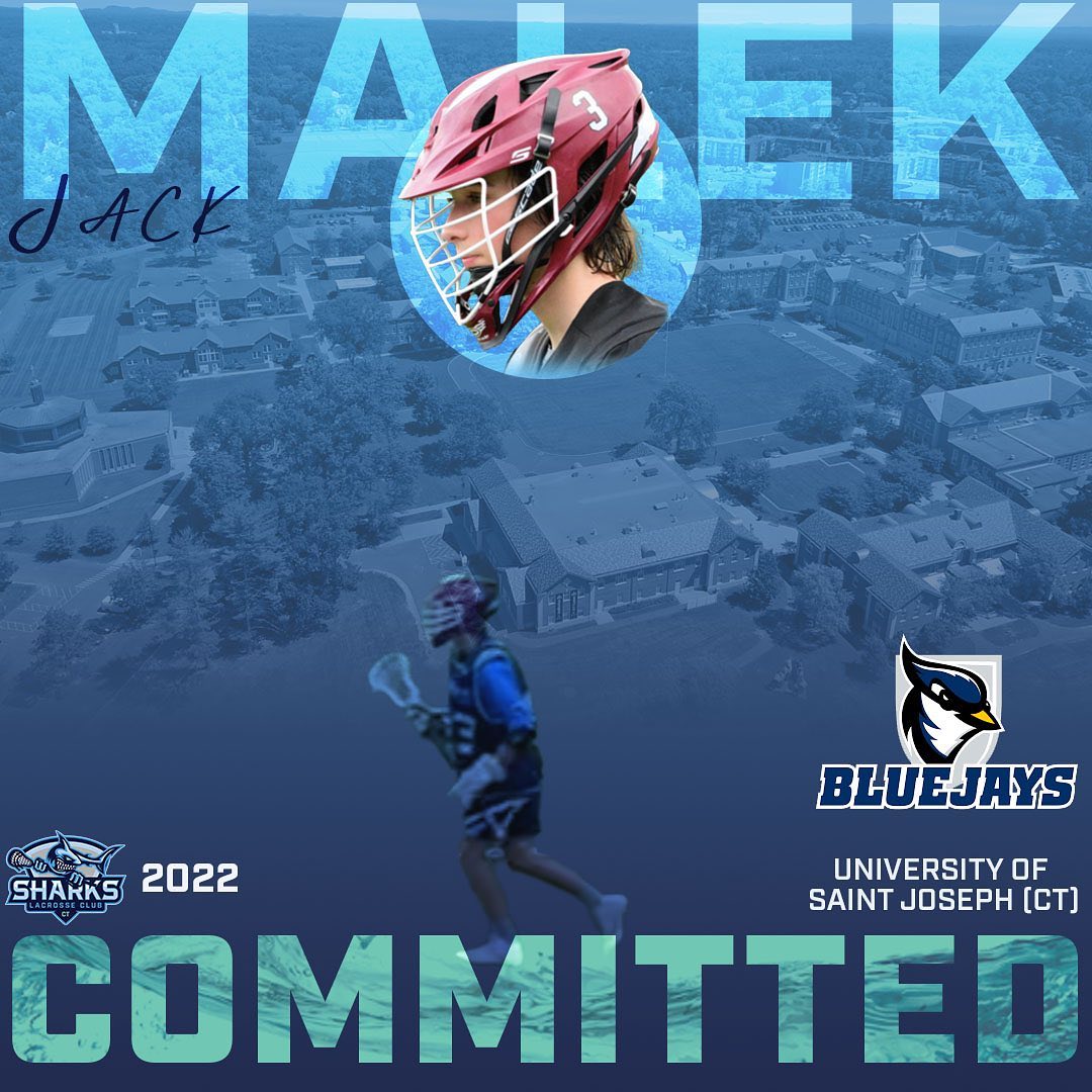 Congratulations to Jack Malek from our boys ‘22 class - on his commitment to continue his education and play lacrosse at the a University of Saint Joseph! 

‪#SharkAlumni #ShorelineLax‬