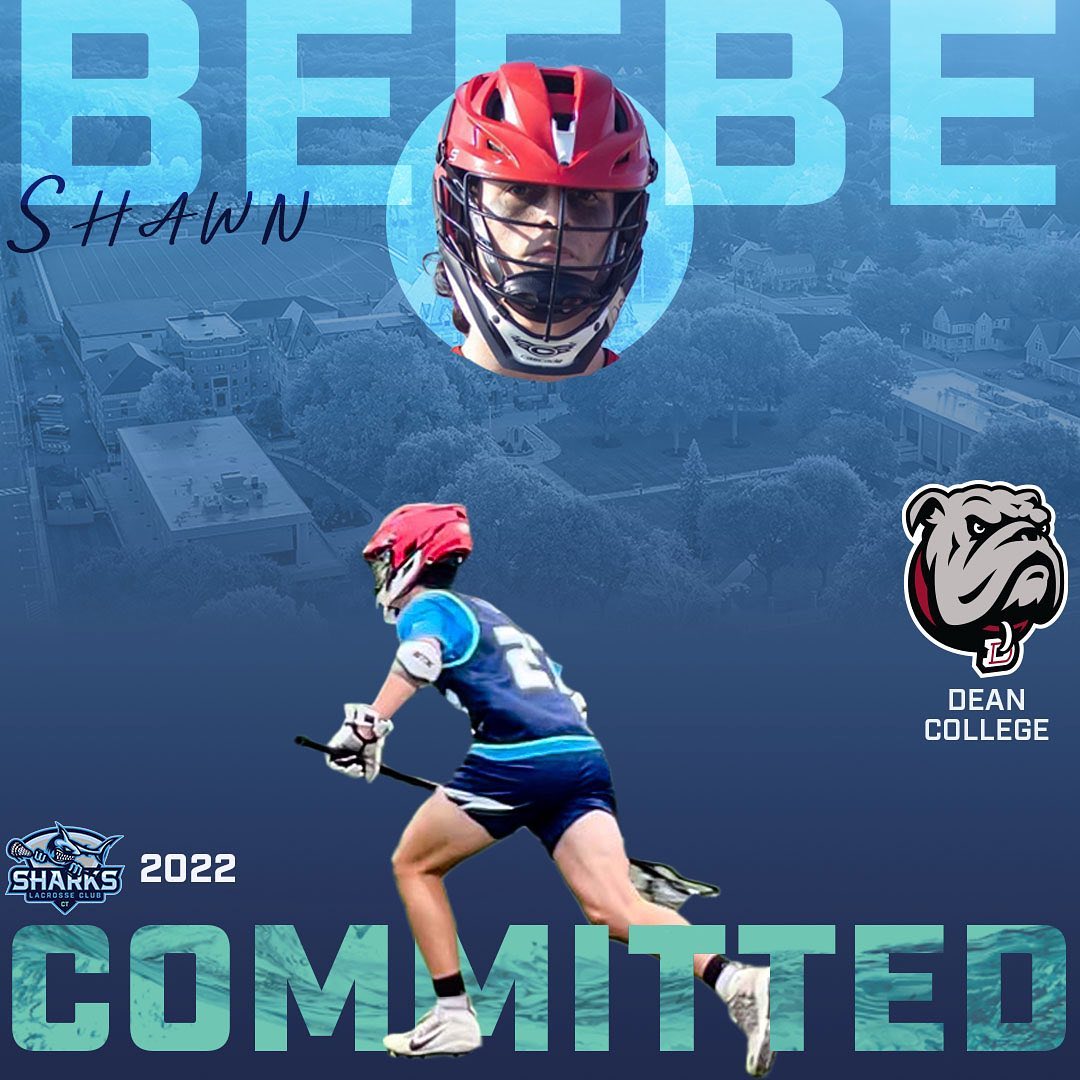 We have another member from our 2022 Sharks team headed to Dean College in the Fall! Congrats to Shawn Beebe on furthering his education and continuing to play the game he loves.